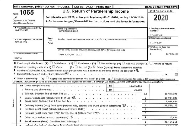 The Trump Tax Returns Power Line